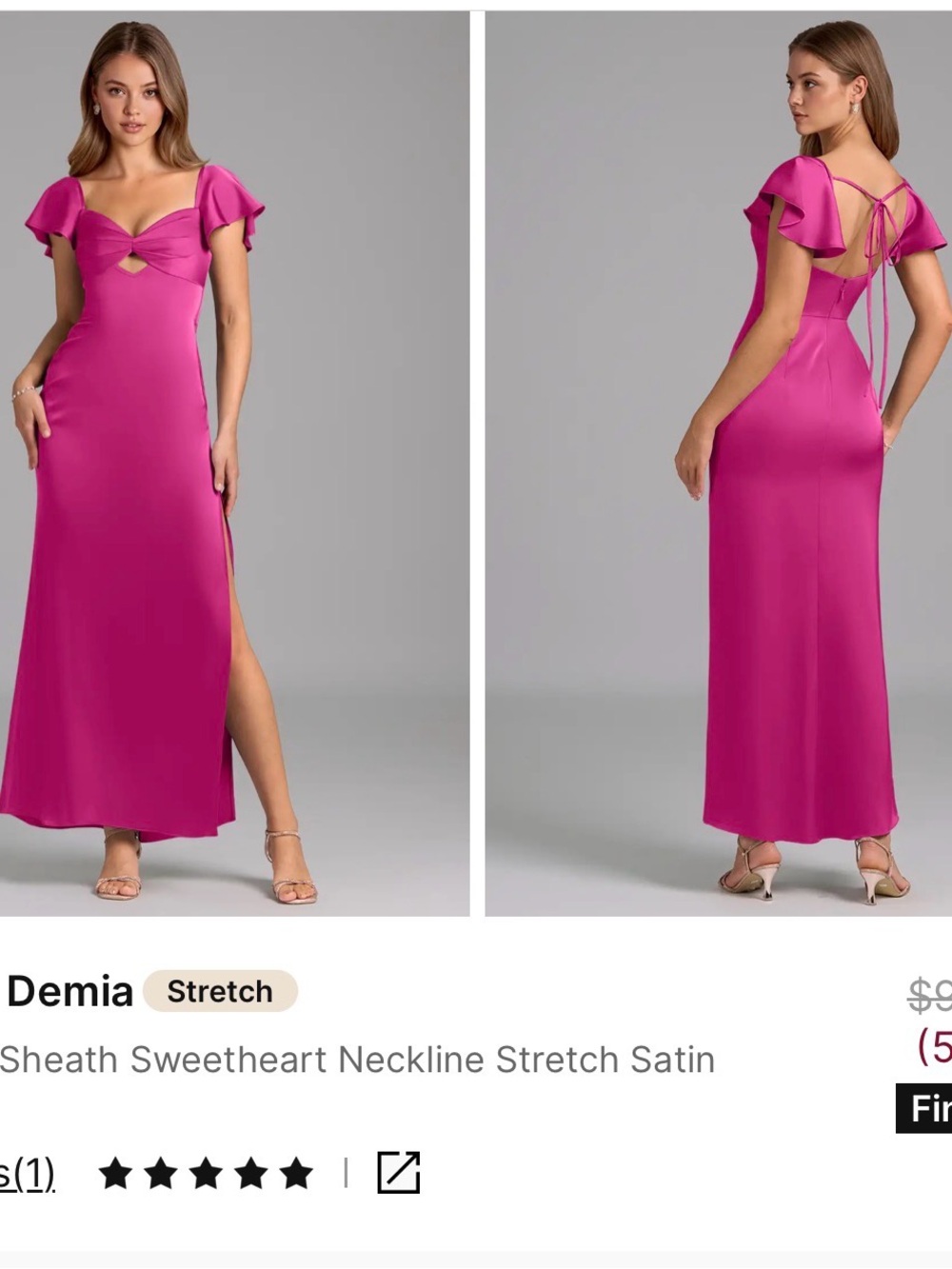 Azazie Demia Sheath Dress in Fuchsia